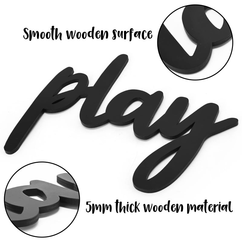 Xylolfsty Playroom Wall Decor, Where The Wild Ones Play Sign - Wooden Wall Art for Boys & Girls Toy Room, Toddler Nursery, Bedroom - 8 pcs - Image 3